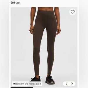 Brown Lululemon Wunder Train Leggings